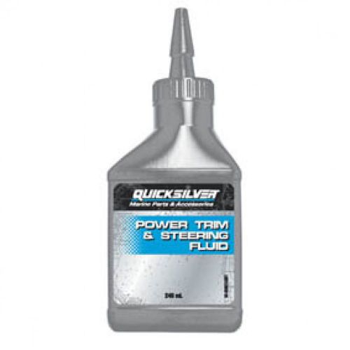 Oem mercury quicksilver power trim &amp; steering fluid 8oz bottle with needle top