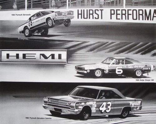 Richard petty - plymouth belvedere gtx satellite 1966 1967 440 426 hemi - prints