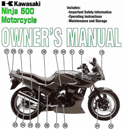 2004 kawasaki ninja 500 motorcycle owners manual -ninja 500 ex500d11-kawasaki