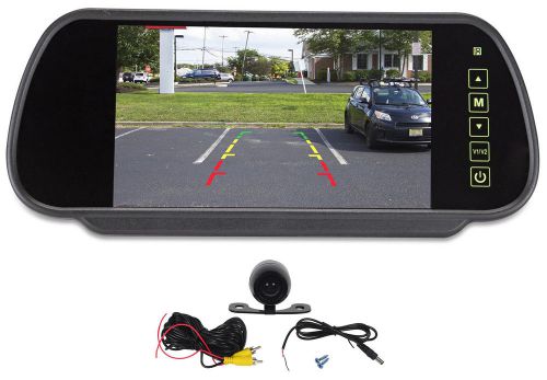 New rockville easy mount night vision camera+car rearview mirror with 7” monitor