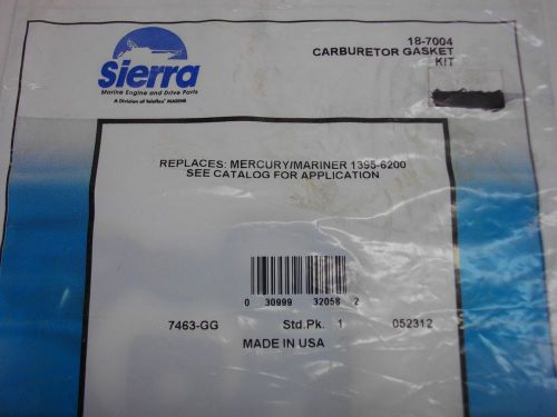 Sierra marine mercury mariner outboard carburetor gasket kit 18-7004 1395-6200