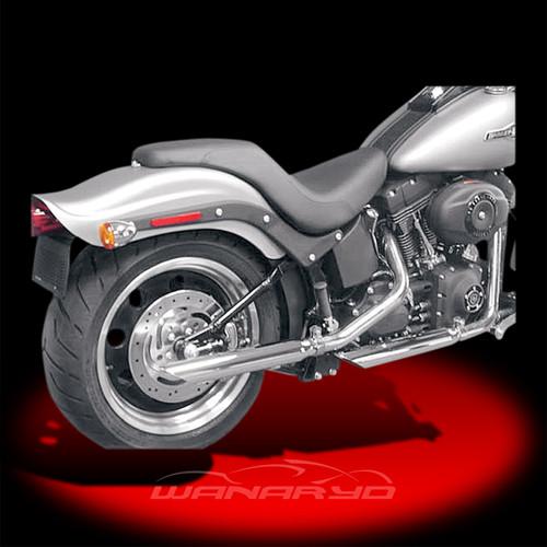 Slip-on replacement mufflers, slash-out 2007-2013 harley flstc fxstc fxstb fxcwc