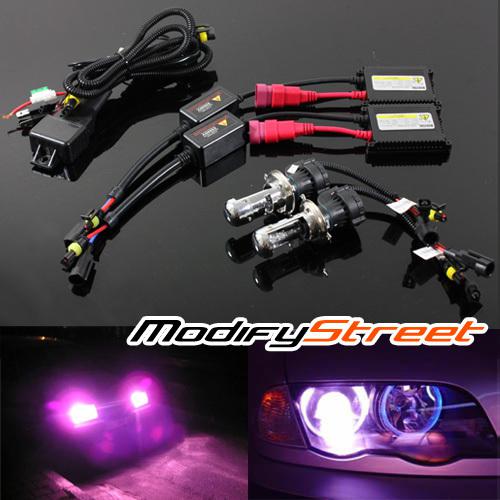 H4/9003/hb2 12000k violet purple bi-xenon hi-low slim ballast hid headlights kit