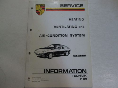 1980 porsche 928 heating air condition system ventillating factory oem book used