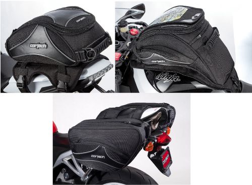 Cortech super 2.0 36l saddlebags &amp; 14l tail bag &amp; 18l sloped magnetic tank bag