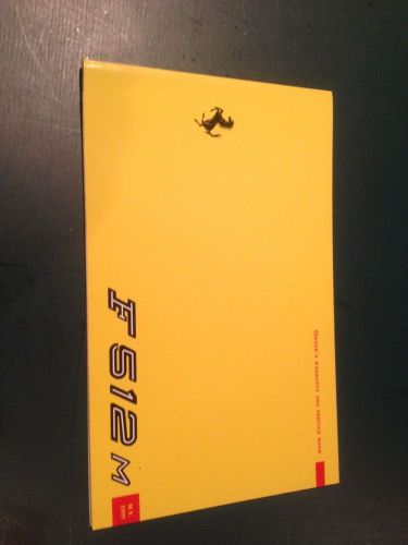 Ferrari f512m owner&#039;s warranty and service book nos 1995my