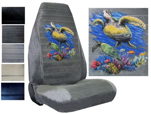 Velour seat covers car truck suv sea turtles high back pp #x