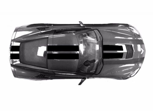New chevrolet corvette c6 center racing stripes glossy black vinyl sticker decal