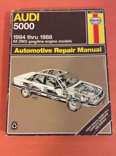 Audi 5000 1984 thru 1988 automotive repair manual haynes 15026 new