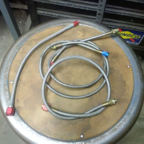 Lot of 4 an-4 n2o - fuel supply braided hoses  nitrousoxide