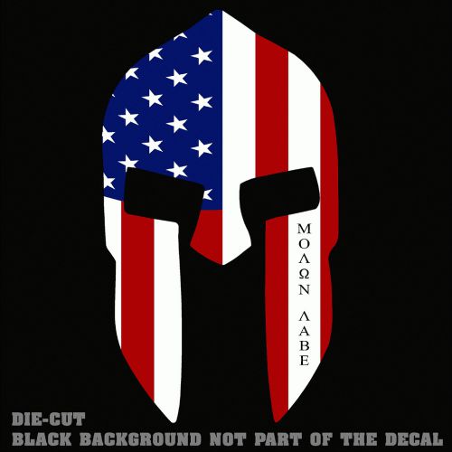Molon labe 4&#034; spartan helmet american flag decal sticker matte vinyl usa us