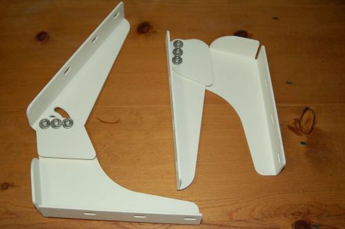 Boat folding aluminum seat mounting brackets powder coated off white (1 pair)