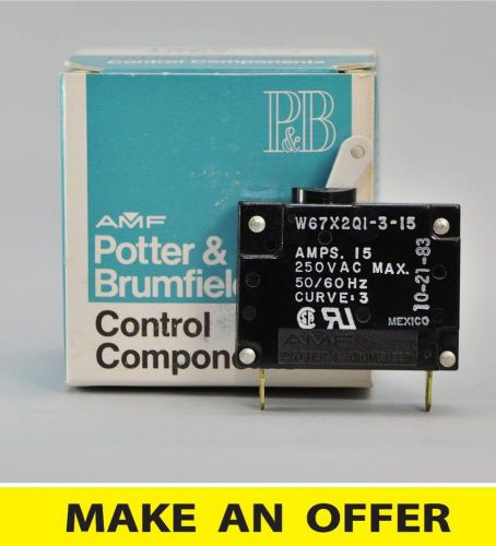 Nib potter &amp; brumfield boat marine rv airplane 15 amp circuit breaker ac dc