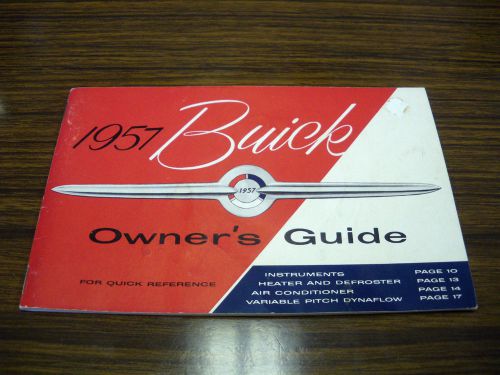 1957 buick cars owners instruction manual