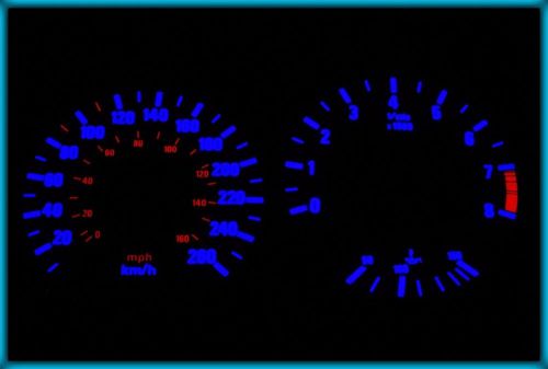 G017 bmw e30 m3 82-94 eu 260kmh white/blue el plasma glow gauges cluster dials