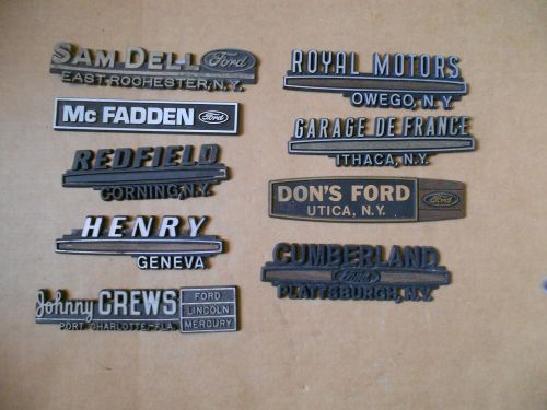 Vintage car dealer dealership emblem lot ford mercury new york