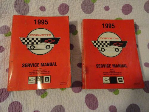 1995 corvette shop manual set / original 2 volume g.m. service book set!