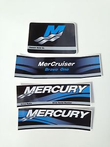 Mercury decals mercury mercruiser  bravo one decal  4 piece set blue version