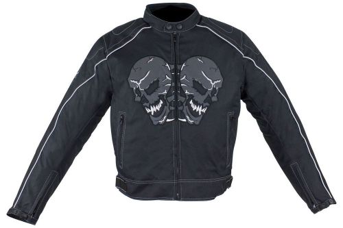 Men&#039;s motorcycle skull textile mesh jacket with armors/pads inside zipoutliner