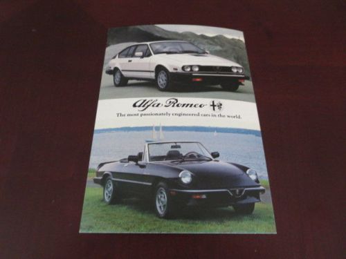 1985 alfa romeo gtv-6 and spider veloce post card postcard gtv6