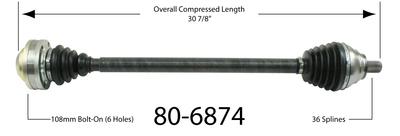 Empi 80-6874 cv half-shaft assembly-cv joint half shaft