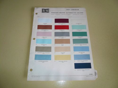 1959 lincoln mark r-m color chip paint sample - vintage