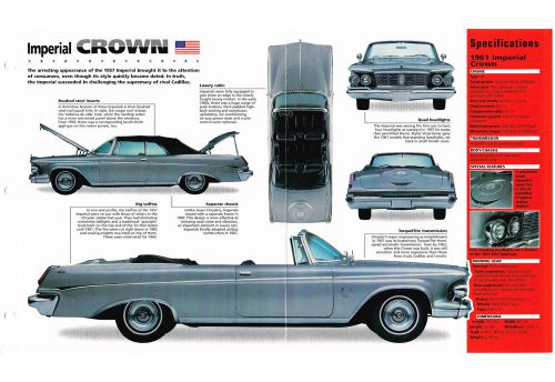 Chrysler imperial crown imp brochure: 1960,1961,19623,...........