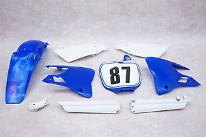 2001 01 yamaha yz250 yz 250 plastics fender side panels shrouds number plate