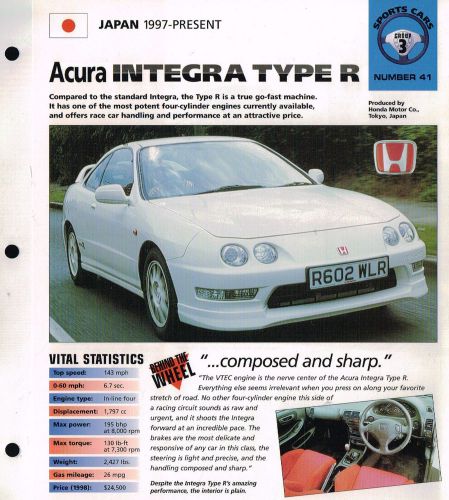 1997 / 1998 acura integra type r imp brochure