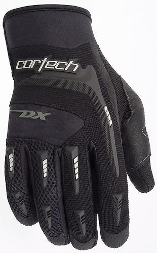 New cortech youth dx-2 comfort grip textile gloves, black, small