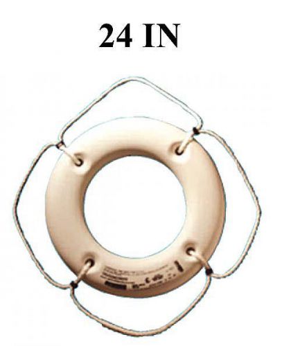 Cal june #hs24w - white hard shell ring buoy - 24 in