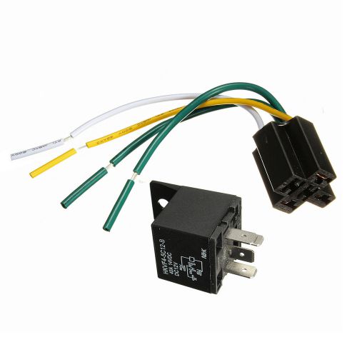 Automotive car power relay 12v 12 volt dc 40a amp harness socket 4 pin 4 wire