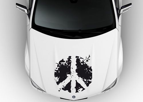 Peace sign design car hood vinyl decal sticker a041