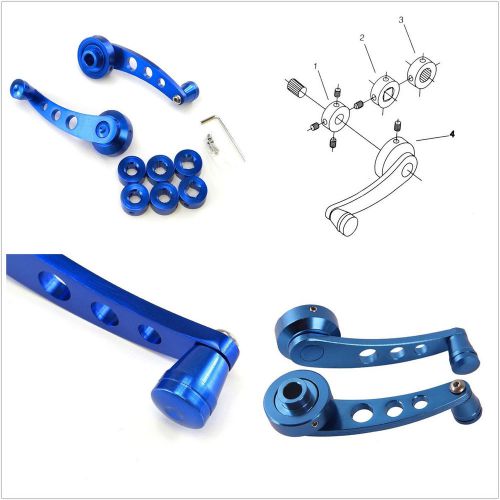 2 pcs high quality blue aluminum autos interior window cranks glass handles knob