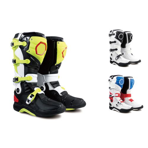 Mak new fashion men leather waterproof colorful motorcycle racing boots all size