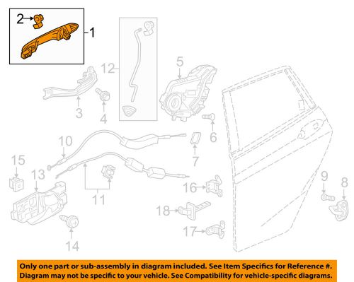 Honda oem 2015 fit lock hardware-rear door-handle, outside right 72640t5ra12zd