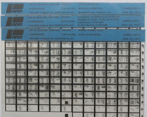 Piper cherokee pa-32-260/300 32r-300 parts catalog microfiche