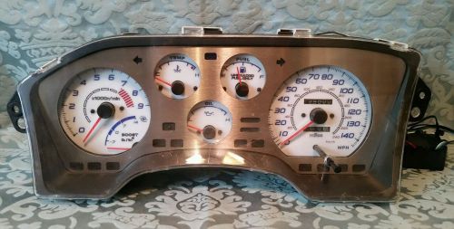 1991-1994 mitsubishi eclipse eagle talon instrument gauge cluster white w/turbo