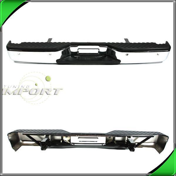 04-09 nissan titan le se w/sensor holes chrome rear step bumper w/ pad assembly