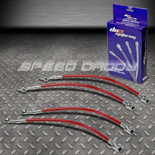 Front+rear stainless steel hose brake line 01-05 lexus is300 altezza xe10 red