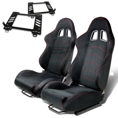 Type-1 racing seat black suede+silder/rail+for 98-05 miata mx-5 nb bracket x2