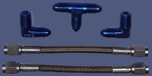 Sprint car brake crossover kit performance race braided lines -4 blue fittings