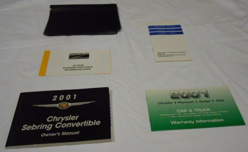 2001 chrysler sebring convertible owner manual 5/pc.set &amp; black chrysler case,,