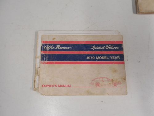 Alfa romeo 1979  alfetta sprint veloce owners manual