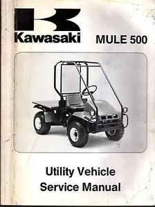 1991 kawasaki mule 500 atv utility vehicle service manual p/n 99924-1146-01