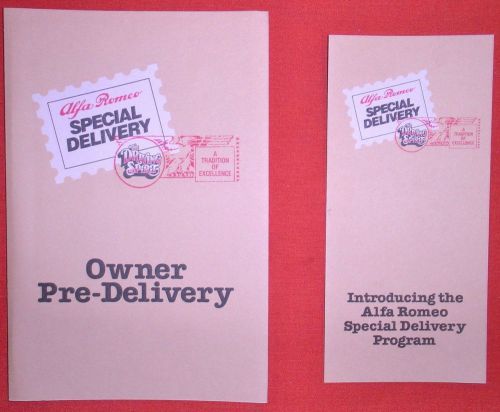 Alfa romeo special delivery program, original 1985 factory brochure