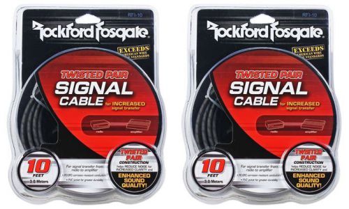 (2) rockford fosgate rfi-10 rfi10 10 foot twisted pair ofc car audio rca cables