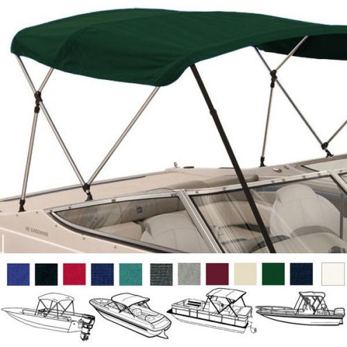 Boat bimini top cover 4 bow 96&#034;l 54&#034;h 85&#034;- 90&#034;w - w/ boot &amp; rear support poles