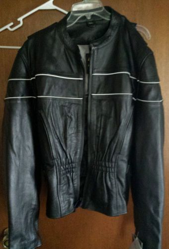 Womens leather xelement motorcycle gear jacket with armor size xlarge