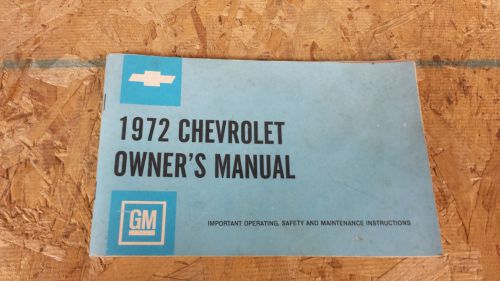 1972  chevrolet  owners manual